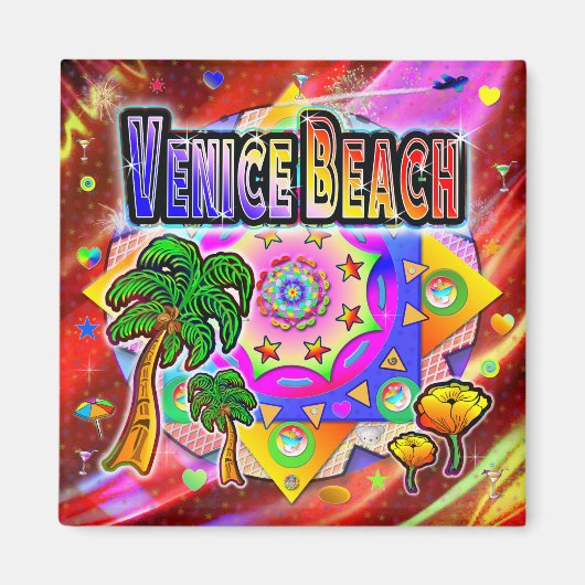 Venice Beach Tropical Friends Magnet (Voorkant)