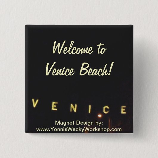Venice Beach Vierkante Button 5,1 Cm (Voorkant)