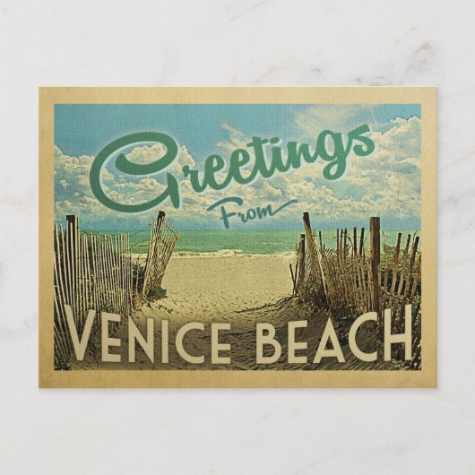 Venice Beach Vintage Reis Briefkaart (Voorkant)