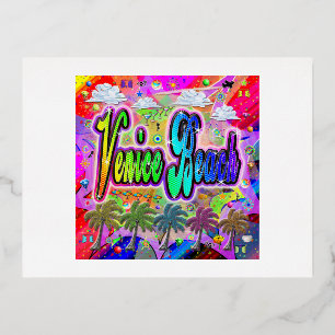 Venice Beach Vista Express Ansichtkaart Folie Feestdagen Briefkaart