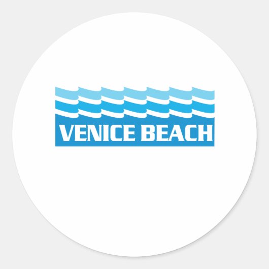 Venice Beach Waves Ronde Sticker (Voorkant)