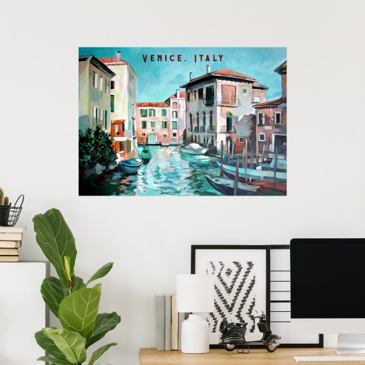 Venice Boats Poster (Thuiskantoor)