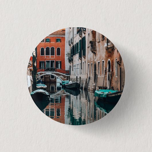 Venice Boats Ronde Button 3,2 Cm (Voorkant)