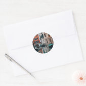 Venice Boats Ronde Sticker (Envelop)