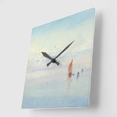 Venice Burr Fine Art Waterverf Seascape Sky Blue Vierkante Klok (Hoek)