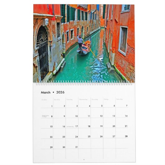 VENICE Calendar Kalender (Mar 2026)