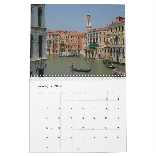 Venice Calendar Kalender (Jan 2027)