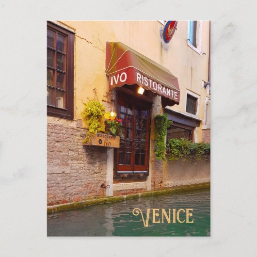 Venice Canal Architecture Ristorante Street Briefkaart (Voorkant)