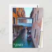 Venice Canal Gondolas Covered Skywalk Palazzos Briefkaart (Voorkant / Achterkant)