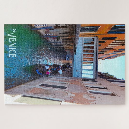 Venice Canal Gondolas Covered Skywalk Palazzos Legpuzzel (Horizontaal)