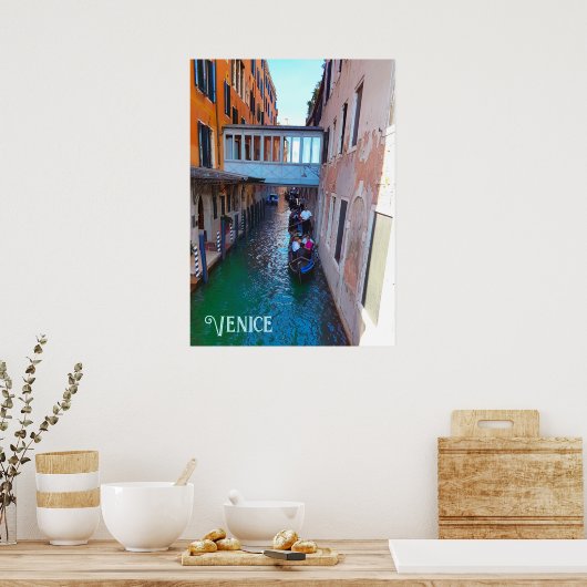 Venice Canal Gondolas Covered Skywalk Palazzos Poster (Keuken)