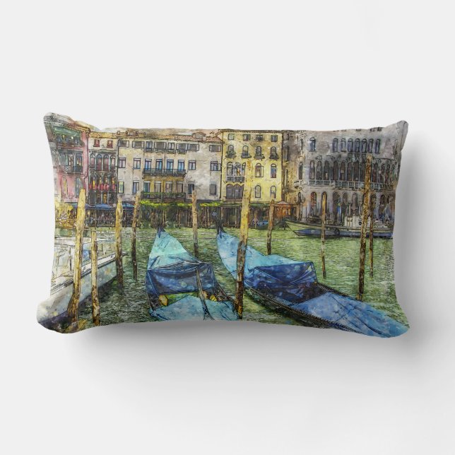 Venice Canal Gondolas Kussen (Voorkant)