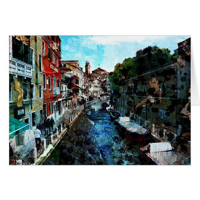 Venice Canal Italië Art Card (Voorkant Horizontaal)
