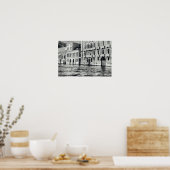 Venice Canal Waterway Italy Black & White Building Poster (Keuken)