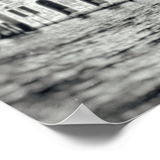 Venice Canal Waterway Italy Black & White Building Poster (Hoek)