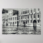 Venice Canal Waterway Italy Black & White Building Poster (Voorkant)