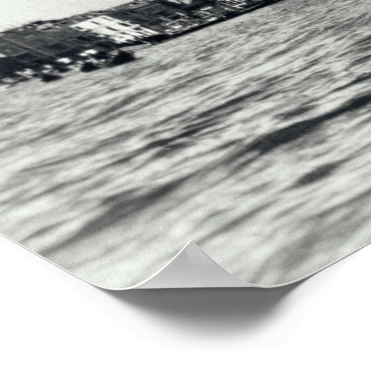 Venice Canal Waterway Italy Gondola Black & White Poster (Hoek)