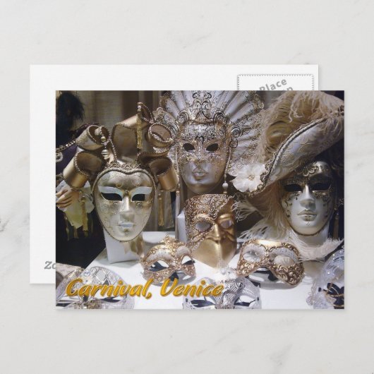 Venice Carnaval maskers Briefkaart (Voorkant / Achterkant)