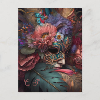 Venice Carnival Florals Briefkaart