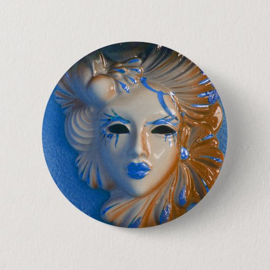 Venice Carnival Masker Ronde Button 5,7 Cm (Voorkant)