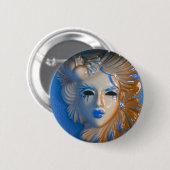 Venice Carnival Masker Ronde Button 5,7 Cm (Voorkant /achterkant)