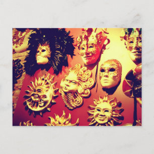 Venice Carnival-maskers Briefkaart