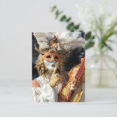 Venice Carnival Violin MaskLady Puzzle Briefkaart (Staand voorkant)
