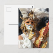 Venice Carnival Violin MaskLady Puzzle Briefkaart (Voorkant / Achterkant)