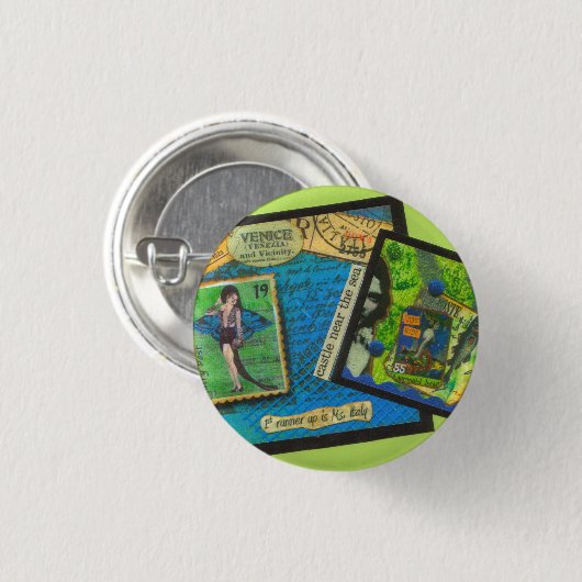 Venice Castle Near the Sea Button (Voorkant /achterkant)