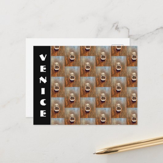 Venice Door Knocker Briefkaart (Voorkant / Achterkant in situ)