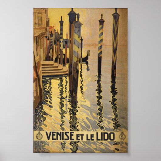 Venice et le Lido gondola deportart Poster (Voorkant)