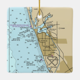 Venice Florida Chart Keramisch Ornament
