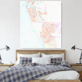 Venice Florida Map (1973) Canvas Afdruk (Insitu (Slaapkamer))