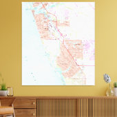 Venice Florida Map (1973) Canvas Afdruk (Insitu (Woonkamer))