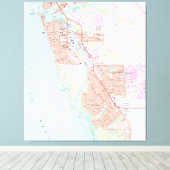 Venice Florida Map (1973) Canvas Afdruk (Insitu (Houten vloer))