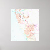 Venice Florida Map (1973) Canvas Afdruk (Voorkant)