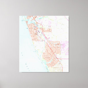 Venice Florida Map (1973) Canvas Afdruk