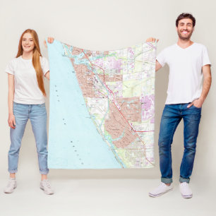 Venice Florida Map (1973) Fleece Deken