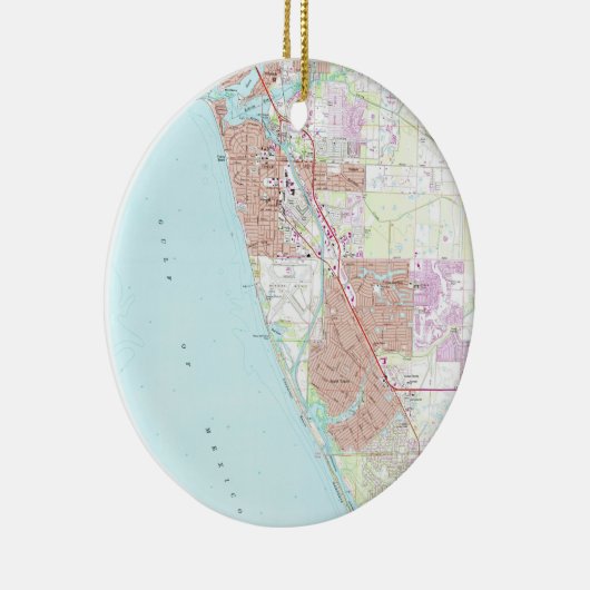 Venice Florida Map (1973) Keramisch Ornament (Rechts)