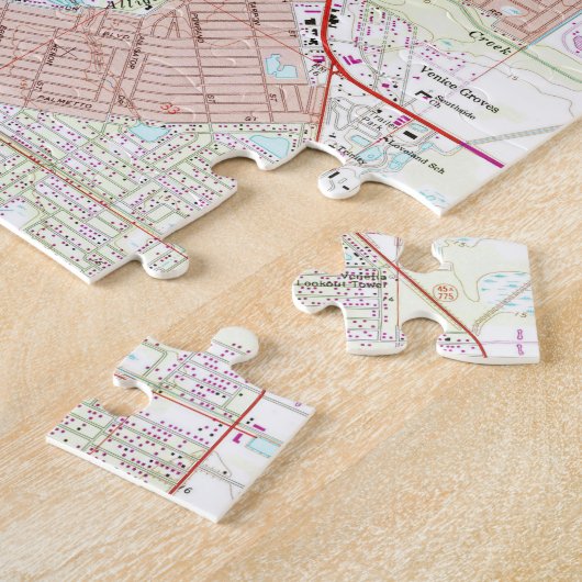 Venice Florida Map (1973) Legpuzzel (Zijkant)