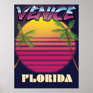 Venice Florida retro vakantie poster