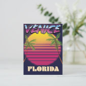 Venice Florida retro vakantie poster Briefkaart (Staand voorkant)