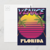 Venice Florida retro vakantie poster Briefkaart (Voorkant / Achterkant)