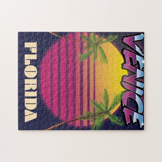 Venice Florida retro vakantie poster Legpuzzel (Horizontaal)