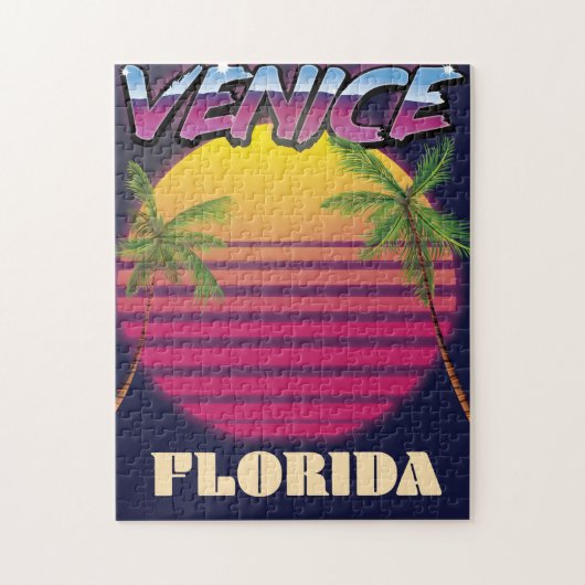 Venice Florida retro vakantie poster Legpuzzel (Verticaal)