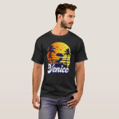 Venice Florida Sunset Beach Retro T-shirt (Voorkant volledig)