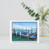 Venice Gandola met Love Quote Briefkaart (Staand voorkant)
