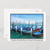 Venice Gandola met Love Quote Briefkaart (Voorkant / Achterkant)