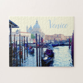 Venice gondola boot dock, Venezia Italië Legpuzzel