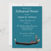 Venice Gondola met Gondolier Rehearsal Dinner Kaart (Voorkant)